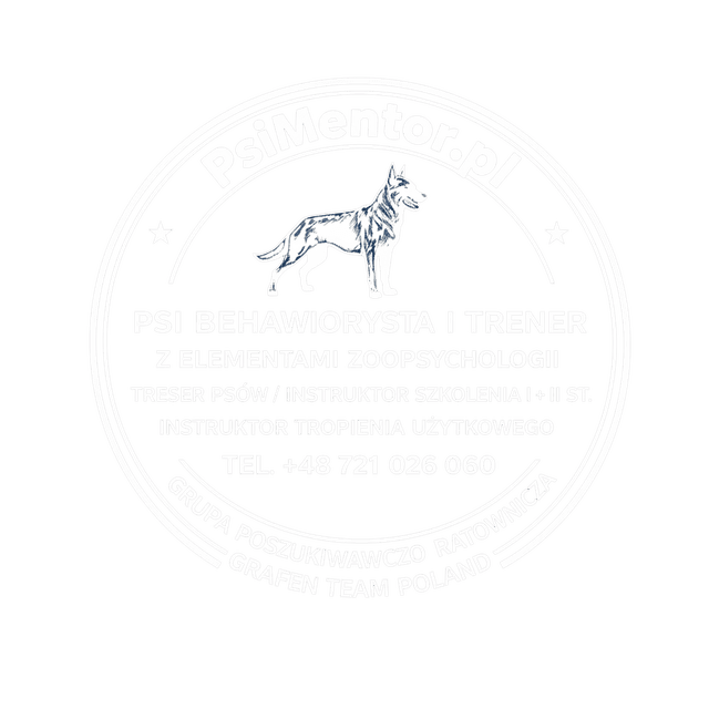 Pieczątka PsiMentor - Psi Behawiorysta i Trener